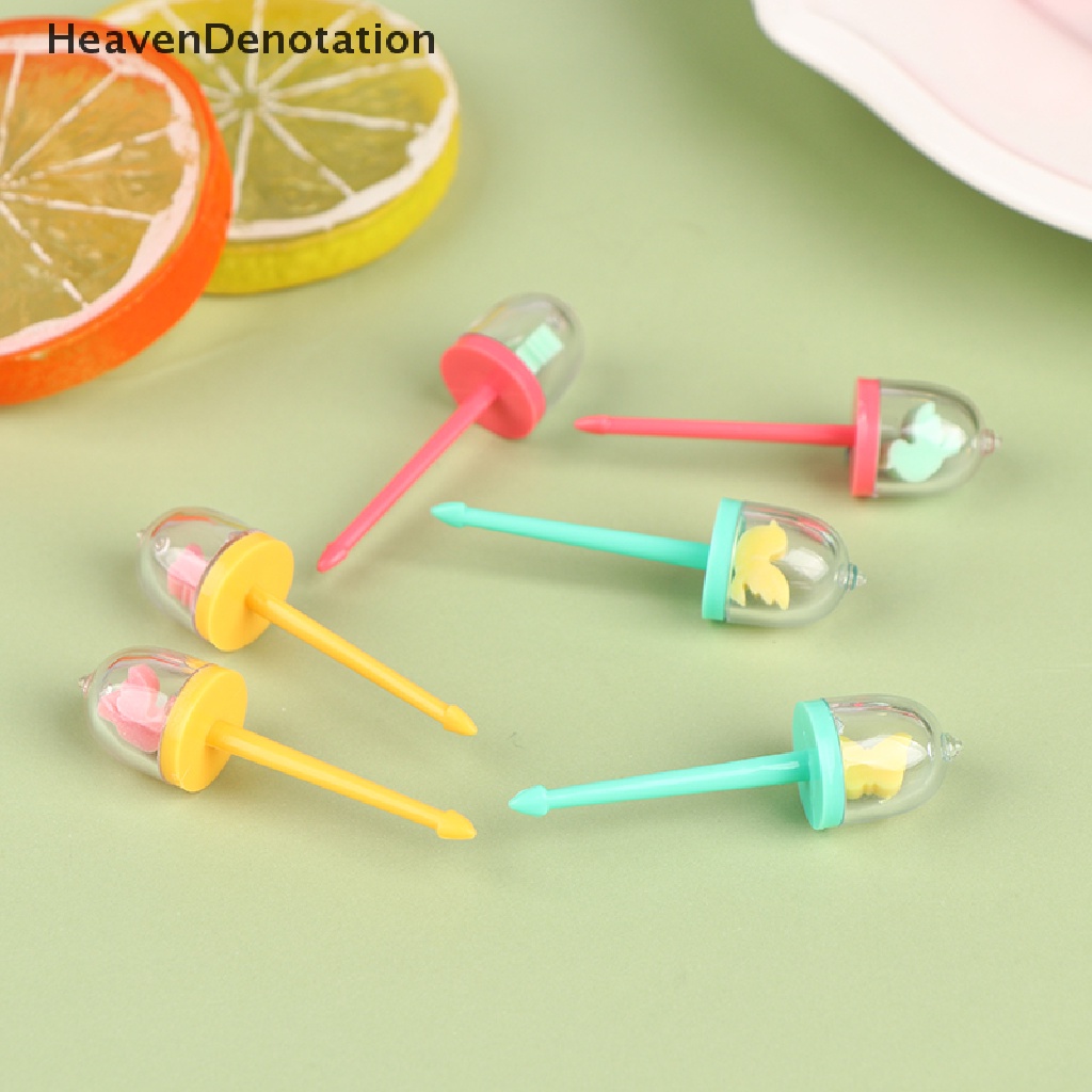 [HeavenDenotation] 5pcs / 9pcs Cute Cartoon Christmas Fruit Fork Kids Snack Dessert Picks Tookpick HDV