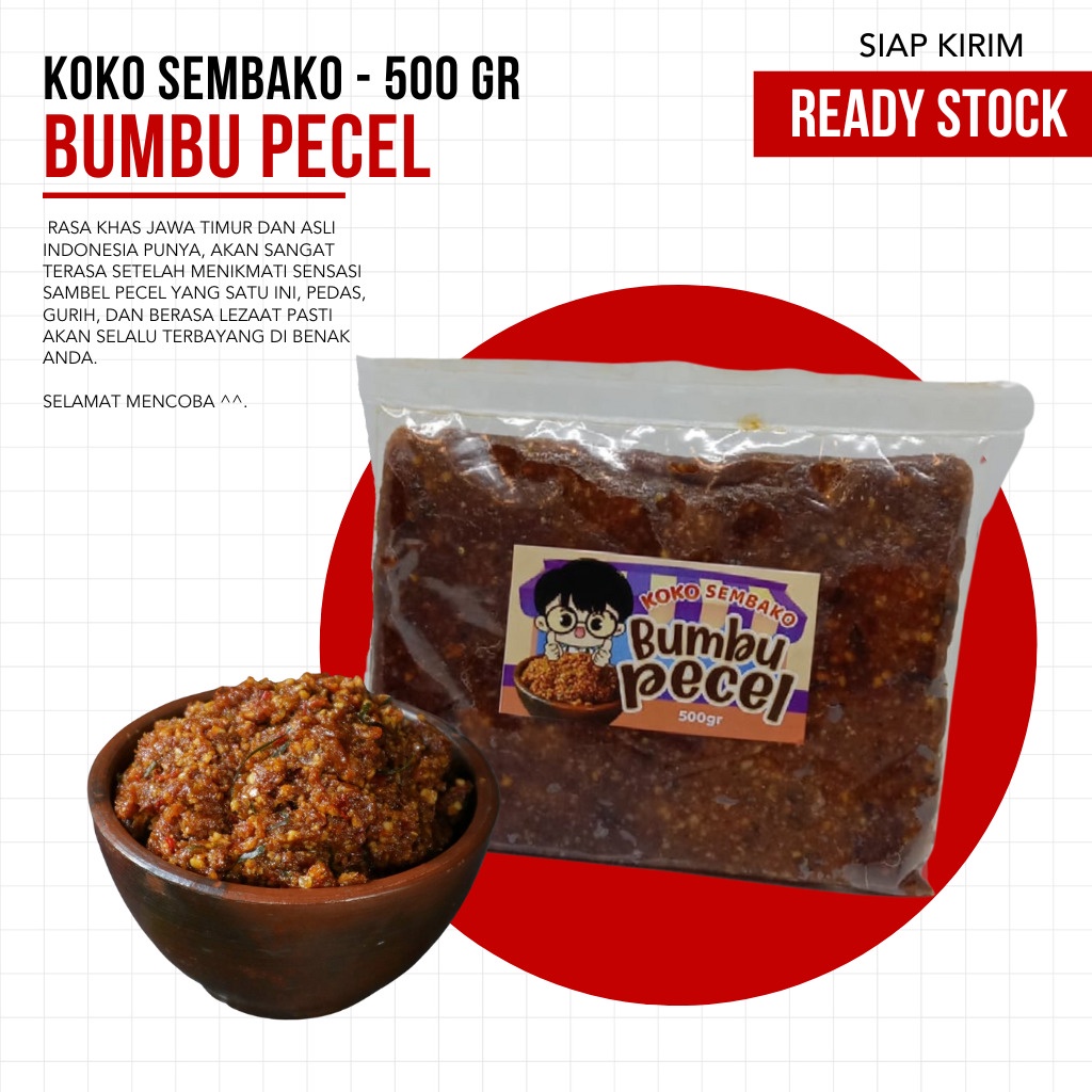 

Bumbu Pecel Khas Jawa Timur - 250 & 500 gr Koko Sembako