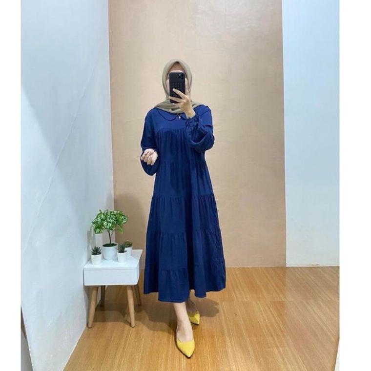 Terbaru Basic Midi dress Rayon premium/Midi dress CASUAL