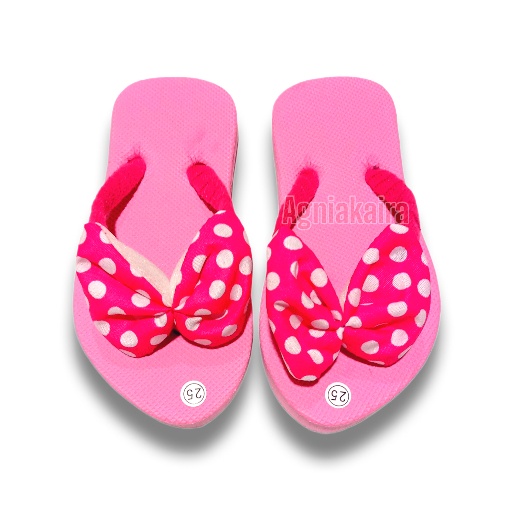 Sandal Anak Perempuan Motif Polkadot Pita Terbaru
