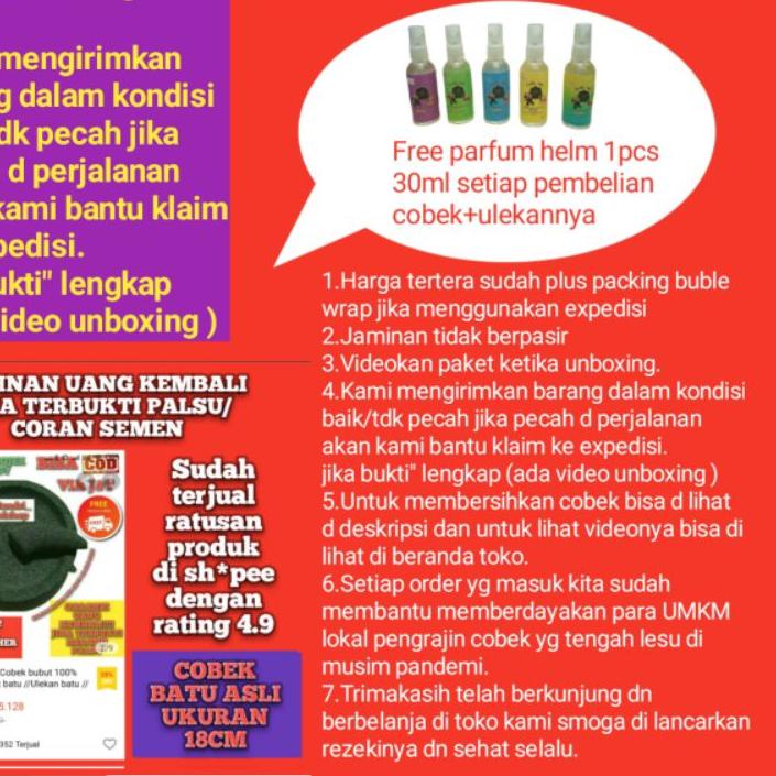 ֍ Cobek batu asli ukuran 18cm plus ulekan // Cobek batu cobek batu asli //coek batu ۩