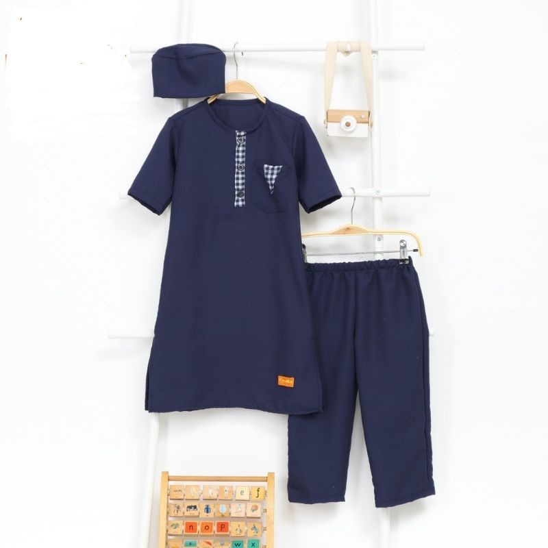 Baju Koko Gamis Set Anak 1-9Thn Free Peci / Jubah Anak Premium Free Peci / Baju Koko Anak Murah