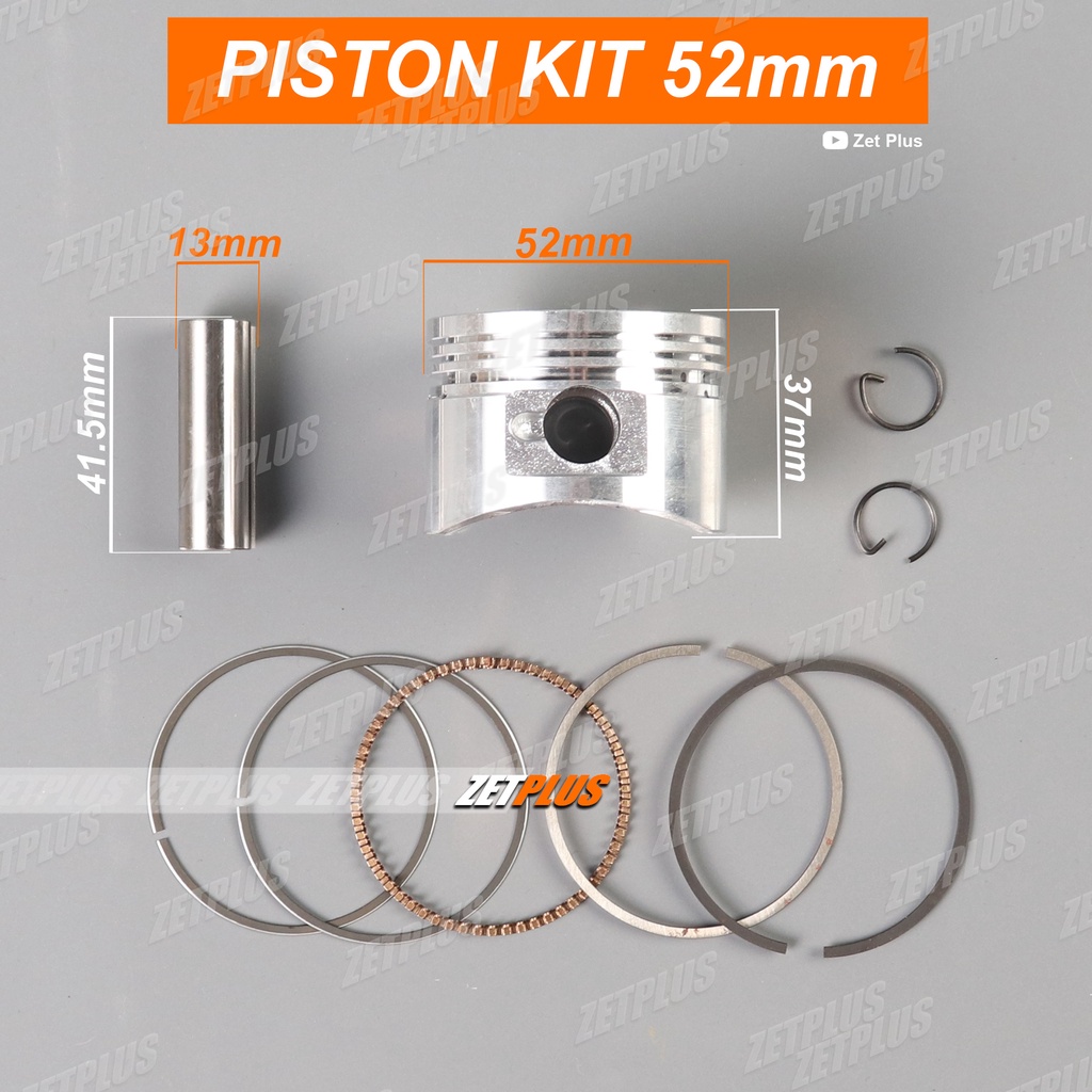 PISTON KIT 52mm /Mesin Horizontal 110-125cc/ATV/motor 4 tak