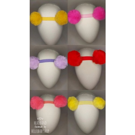 Headband/Bandana/Bando Bayi/Anak Pom Pom Besar Ukuran 5,5 CM PASTI MANTUL BISA COD