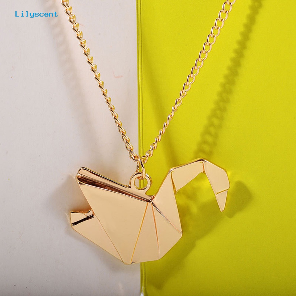 [LS] Fashion Wanita Origami Swan Pigeon Crane Panjang Klavikula Rantai Kalung Perhiasan