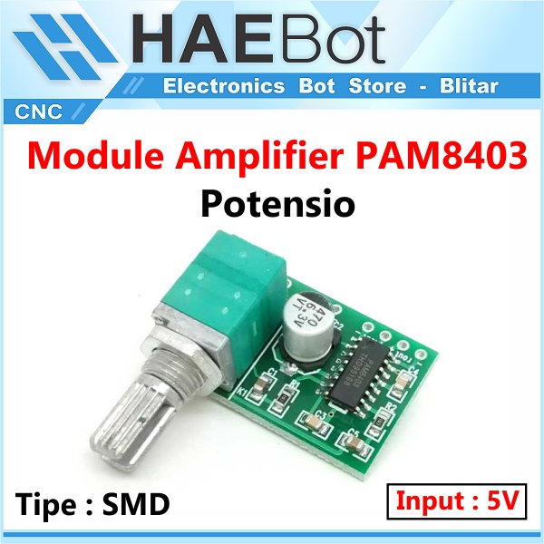 [HAEBOT] Module Potensio Amplifier 2 Channel 3W Watt 5V PAM8403 Pengeras Suara Musix Box Mini Controller Ampli