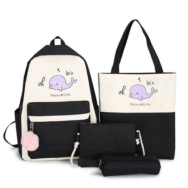 TAS RANSEL WANITA - TAS RANSEL KOREAN STYLE 4IN1 TERBARU TAS SEKOLAH TAS PAUS