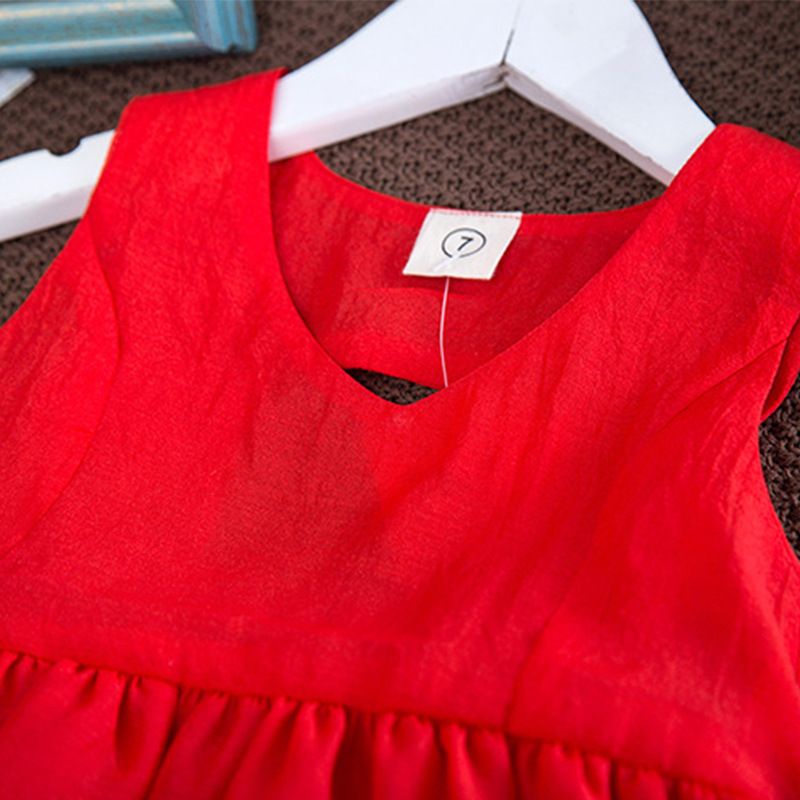 Dress Pesta Anak Perempuan Fashion Import- Lace Merah