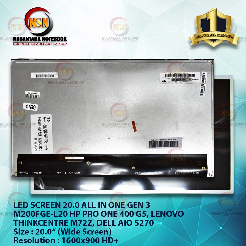 LED Screen All In One PC GEN 3 20.0 M200FGE-L20 HP PRO ONE 400 G5, LENOVO THINKCENTRE M72Z, DELL AIO 5270