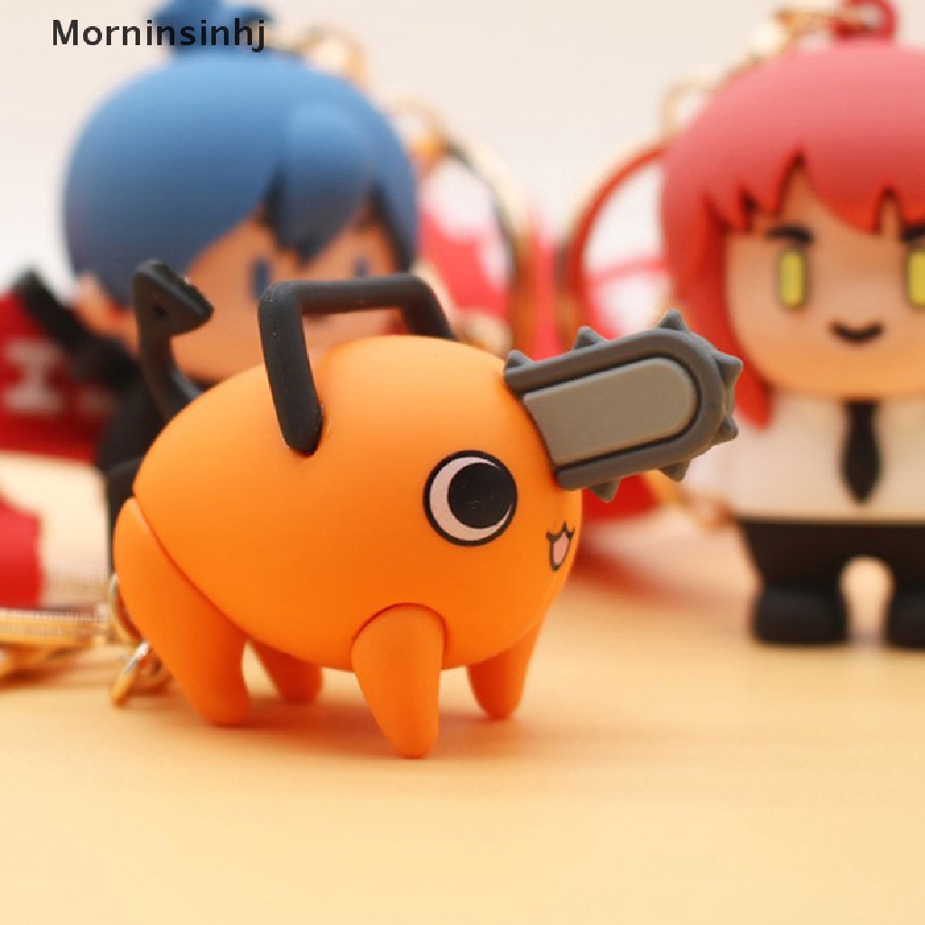 Mornin Chain Man 3D Rubber Q Version Gantungan Kunci Anime Lucu Pochita Makima Ornamen Tas Liontin Cosplay Alat Peraga Mainan Gantungan Kunci Keyring id