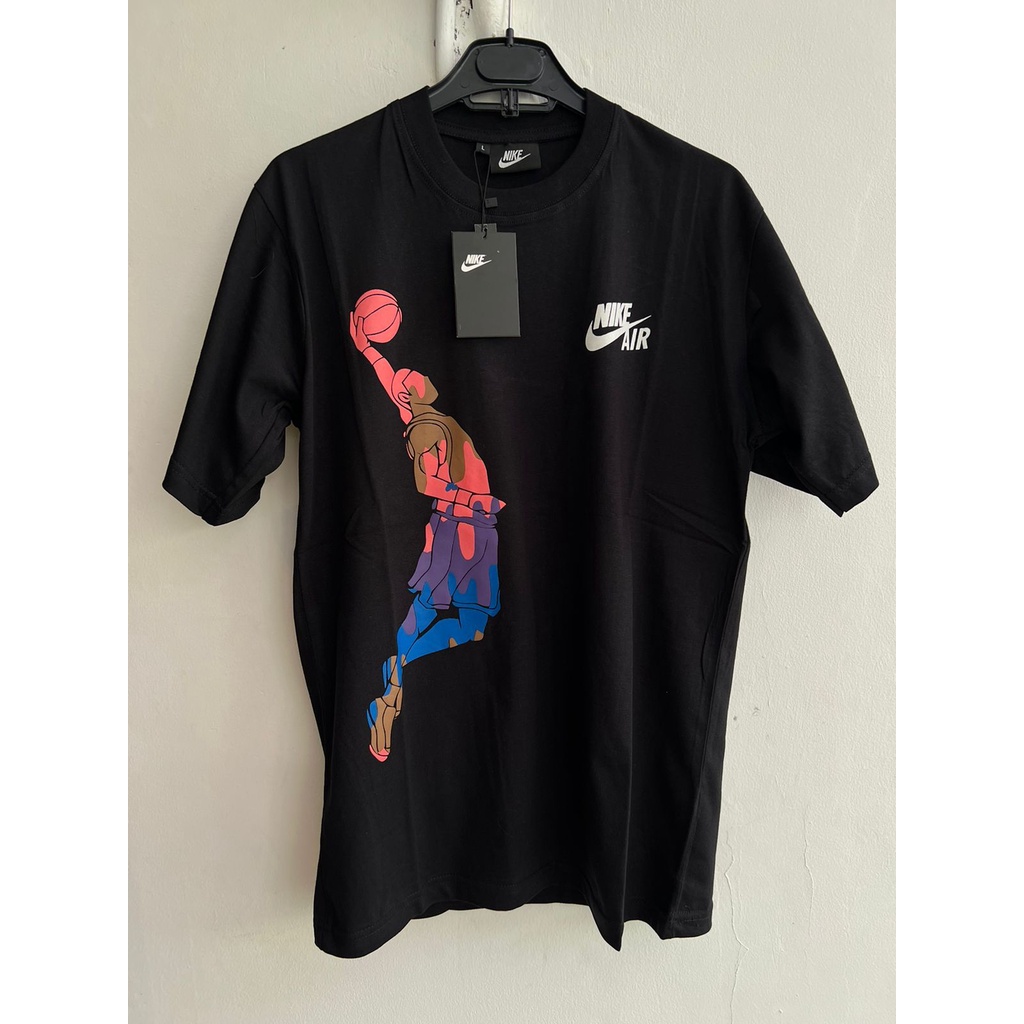 Kaos Nike Air Hitam Baju Cotton Combed 30s Kaos Pria Wanita Tshirt Murah Keren