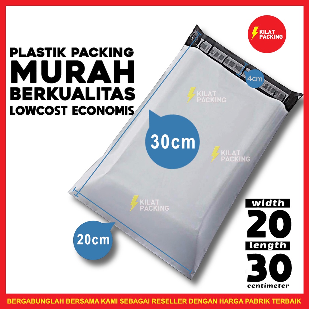 

Polymailer Low Cost Amplop Packaging Olshop Ekonomis Putih 20x30cm