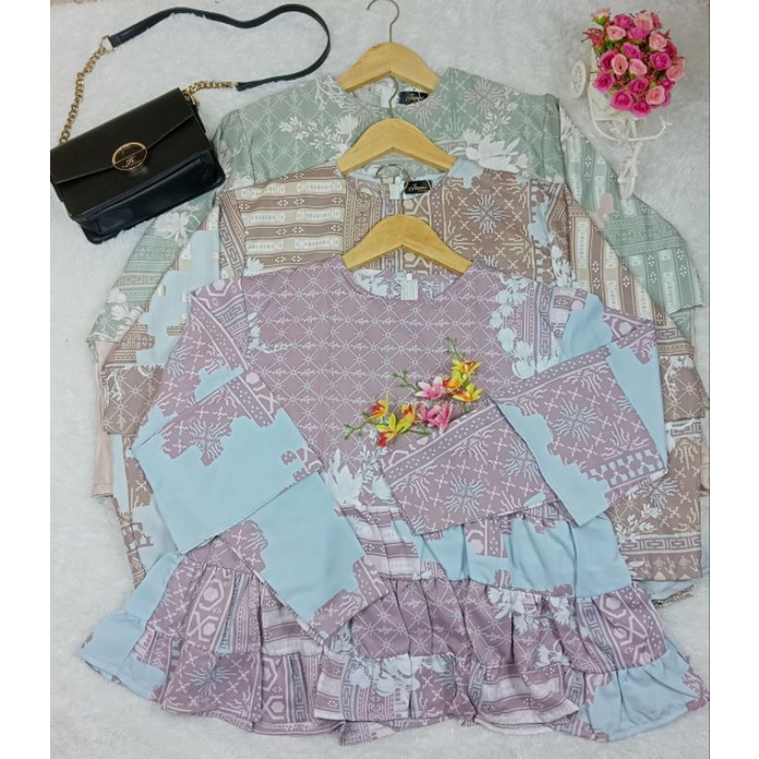 JAEMIFASHION atasan dior silk ruffle depan