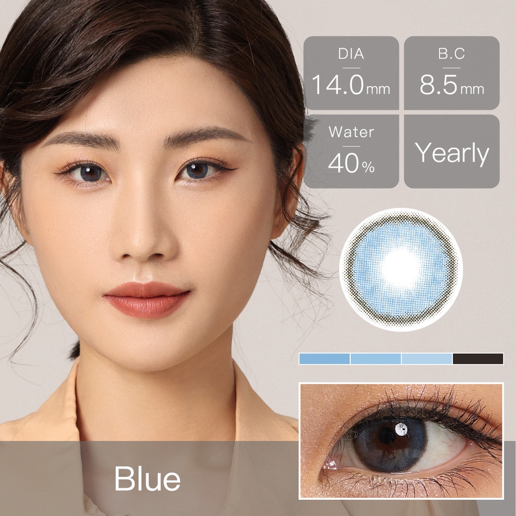 [✅Hadiah gratis]  Softlens Mata Normal,  Lensa Kontak Warna Alami, Soflens Murah Grey Lensa Warna
