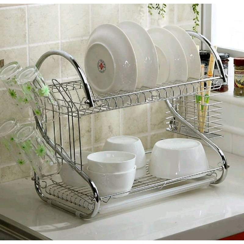 rak piring stainless 2 susun