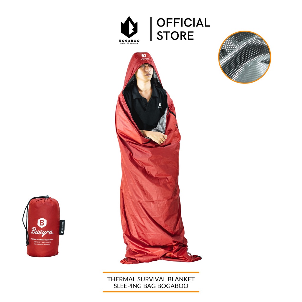 BOGABOO sleeping bag ULTRALIGHT thermal blangket seri BUSYRA - sleeping bag LINER - sleepingbag thermal bivy