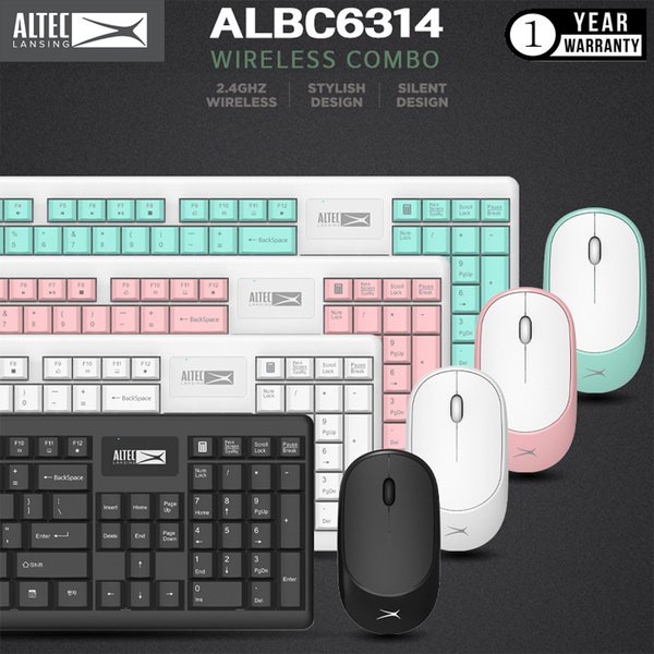 Altec Lansing Keyboard Mouse Wireless ALBC6314 Silent