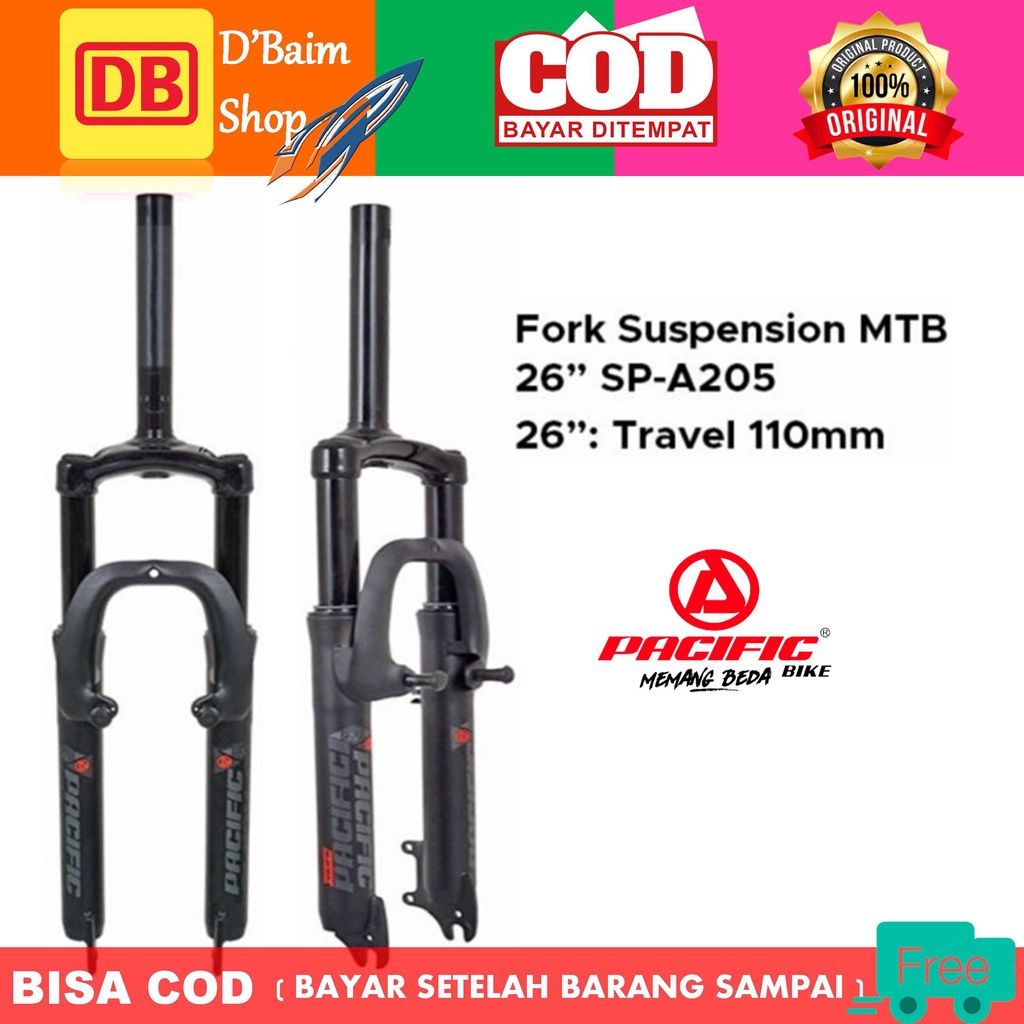 Garpu Sepeda Gunung Fork Sepeda MTB Suspensi Pacific A205 Fork Suspension MTB Fork MTB 26 dan 27,5