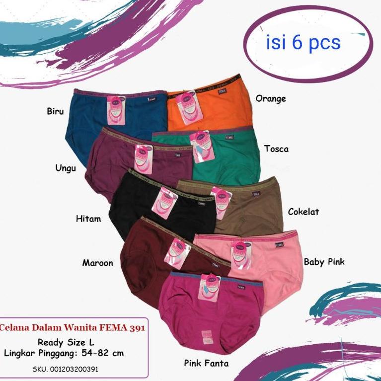 SALE 6 Pcs Celana Dalam Wanita Fema