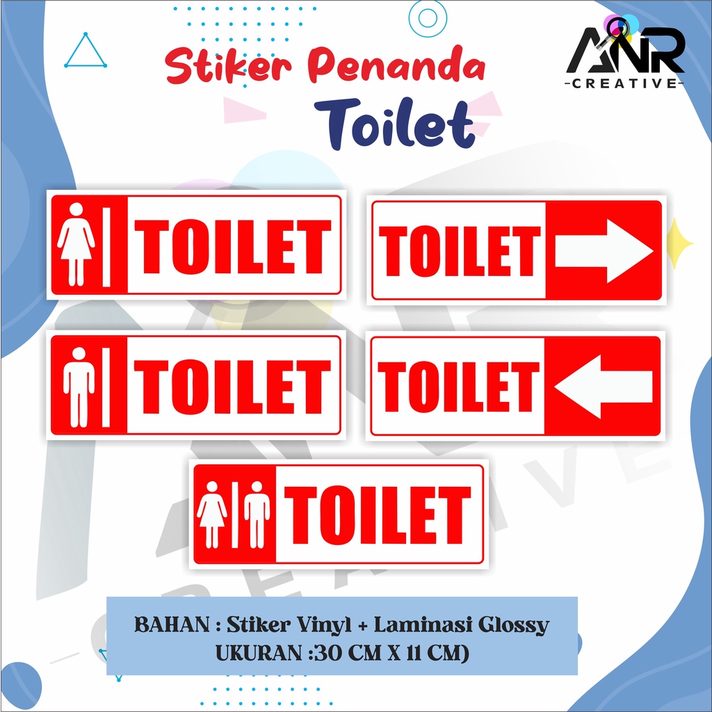 STIKER TOILET / Stiker Penanda Toilet + Laminasii Glossy