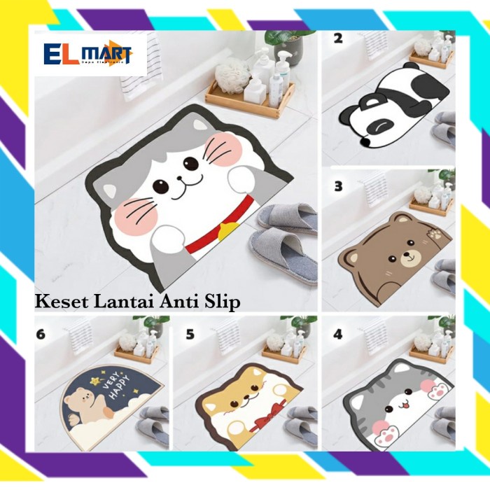 Keset Kaki Anti Slip Karakter Animal Lucu 40x60Cm Keset Lantai KT04