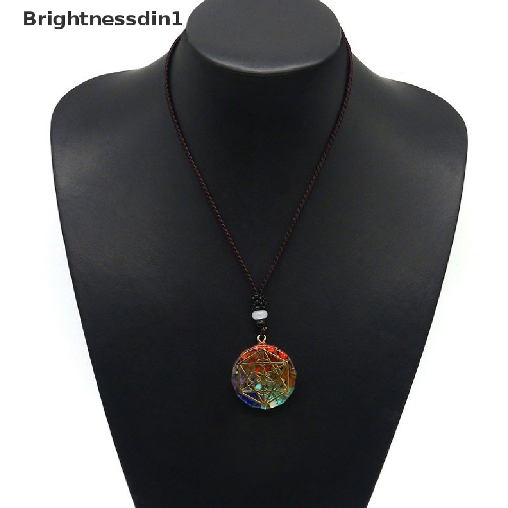 [Brightnessdin1] Generator Energi Jimat 7 Chakra Liontin Kalung Orgonite Meditasi Keseimbangan Perlindungan Emf Leher Tali Rantai Perhiasan Butik