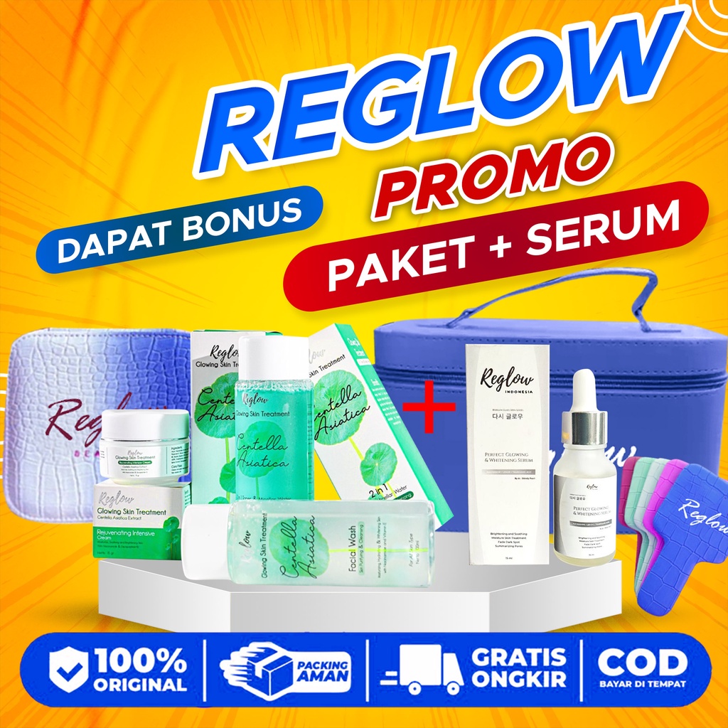 PAKET REGLOW SKINCARE PAKET KOMPLIT REGLOW FACIAL WASH TONER CREAM SERUM REGLOW Glowing Skin Treatme