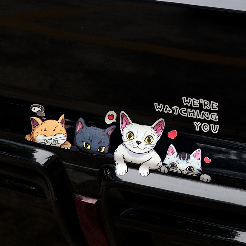 Universal Art Design Kucing Lucu Stiker Mobil Jendela Mobil Kaca Belakang Auto Dekorasi Car Styling Decals