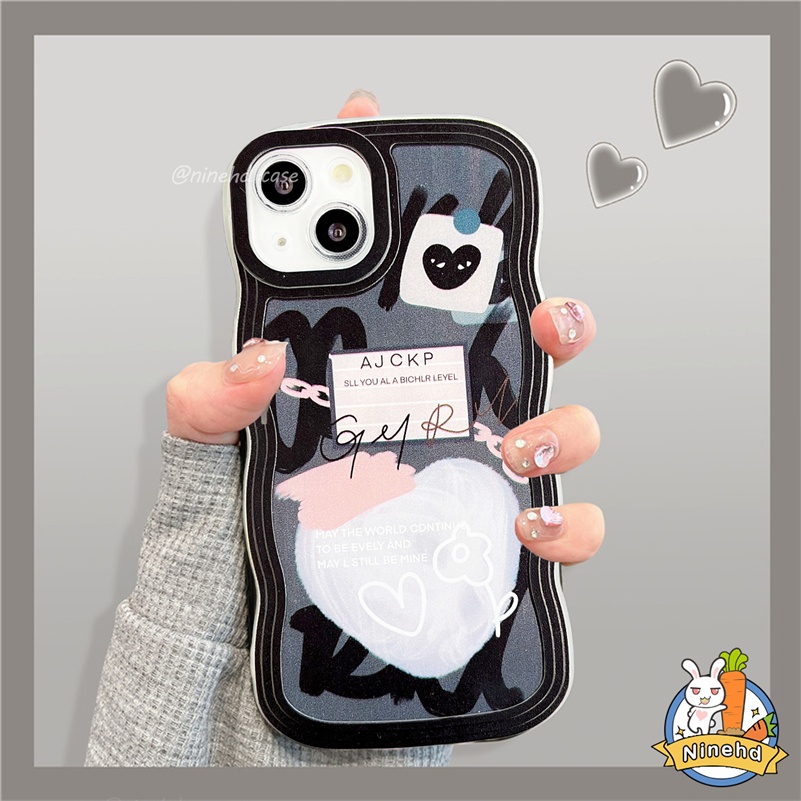 Huawei Y9 Prime 2019 Nova 7i 9 8 7 6 SE Pro Nova Y90 Y70 Plus Nova 5T 4e 3i 3e Y7A Y9s P20 Pro P30 Lite Honor 8X Ins Graffiti Cinta Hati Retro Wave Edge Case Casing Ponsel Tahan Guncangan