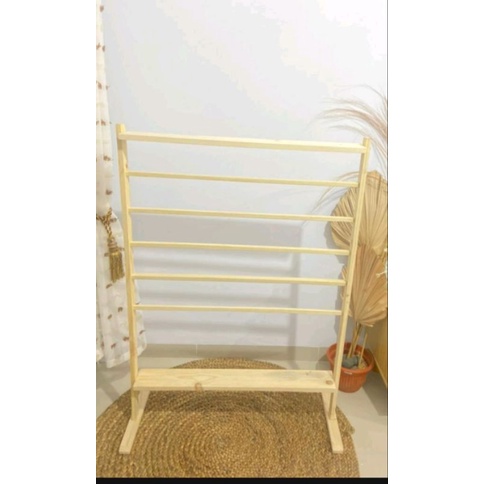 Rak jilbab / Rak multifungsi dari kayu jati belanda