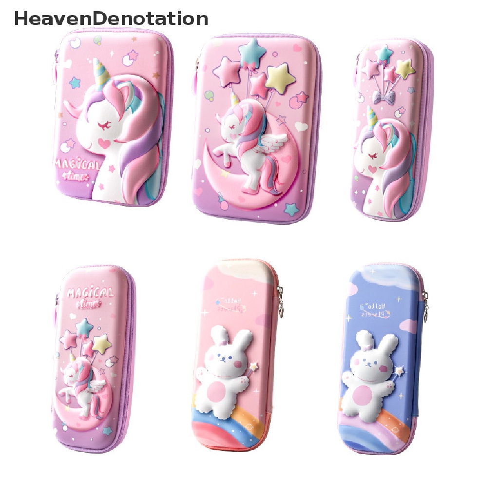 [HeavenDenotation] 3d EVA Unicorn Lucu Pensil Case Kartun Kotak Alat Tulis Pena Tas Penyimpanan Kapasitas Besar Siswa Pen Case Perlengkapan Sekolah Hadiah HDV