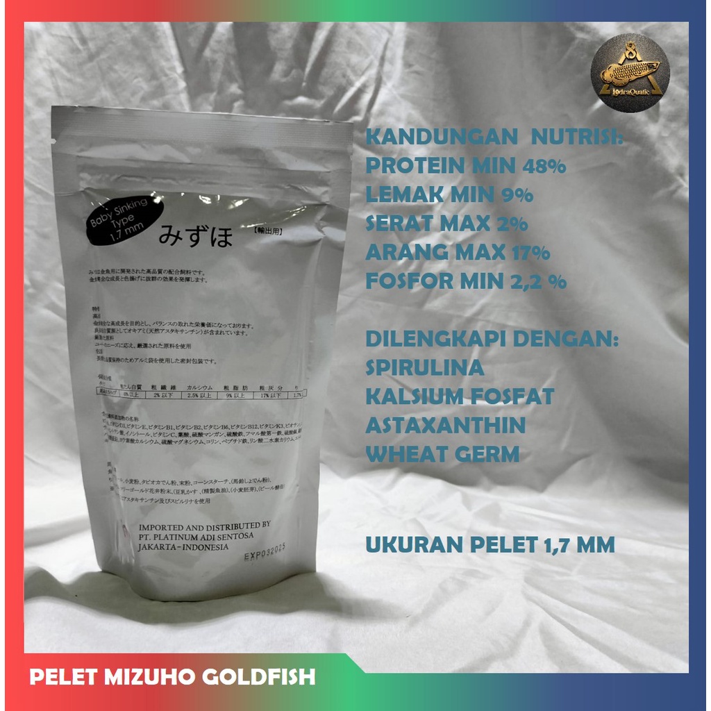 (MIZUHO GOLDFISH 300GRAM) PELET MIZUHO GOLDFISH COLOUR BOOSTER ANTI STRESS MIZUHO BABY GOLDFISH PELET MIZUHO JEPANG PELET IKAN HIAS PELET IKAN MAS PELET MIZUHO ORIGINAL