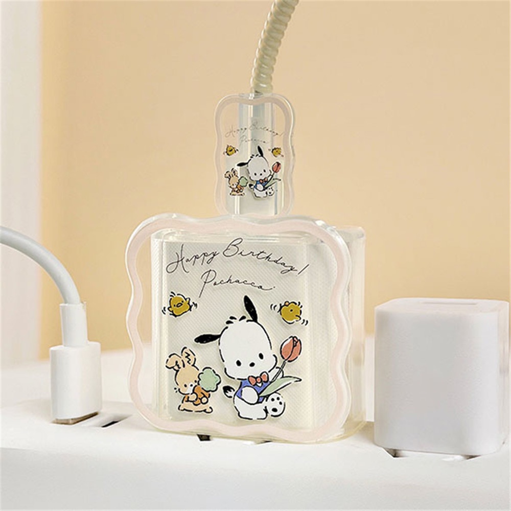 IPHONE 4pcs/set Case Pelindung Kepala Charger Ponsel Silikon Pochacco Untuk Iphone18/20w