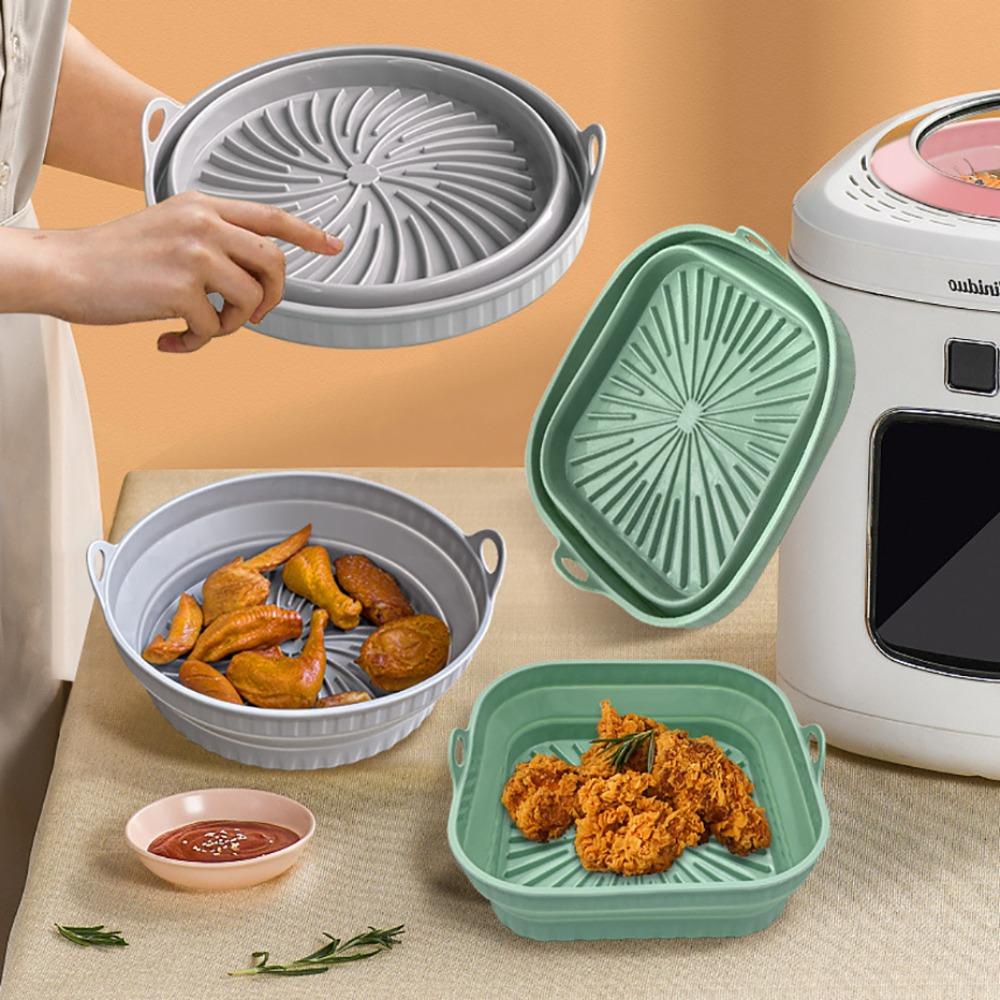 Chookyy Square Silicone Pot Pizza Plate Masak AirFryer Aksesoris Baking Basket