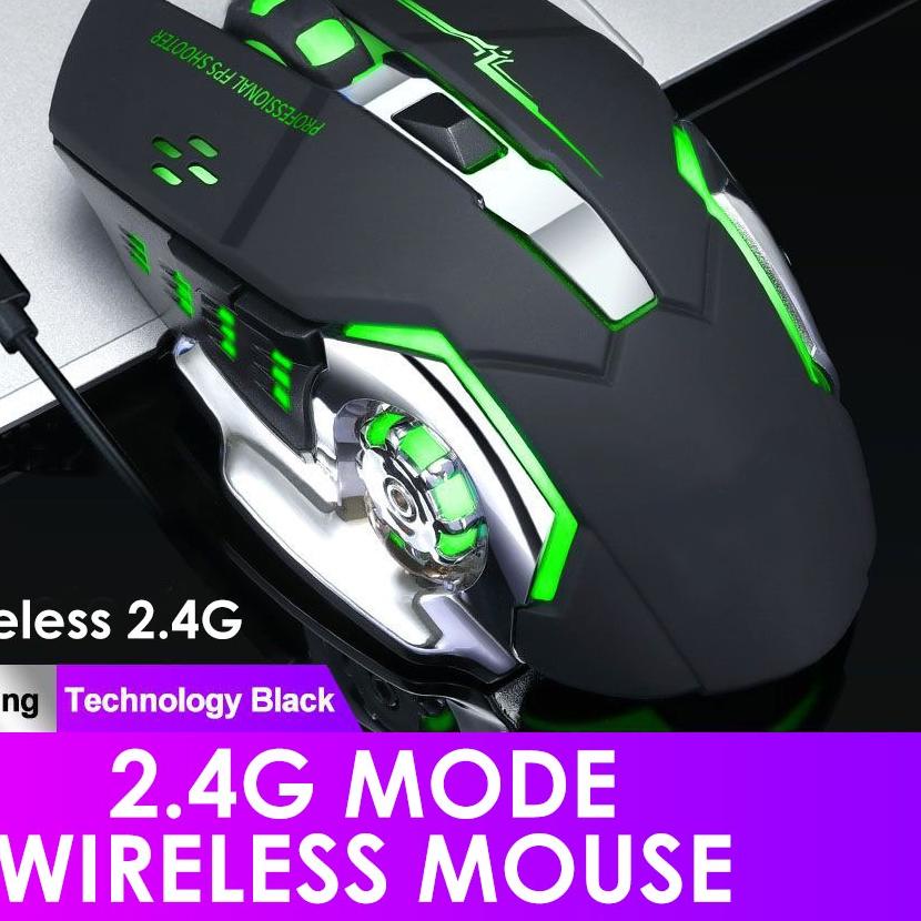 ♠ 【COD】Jovitech Rechargeable gaming Mouse 2400 DP Wireless Ultra-Thin Silent Mute LED Lights Compute