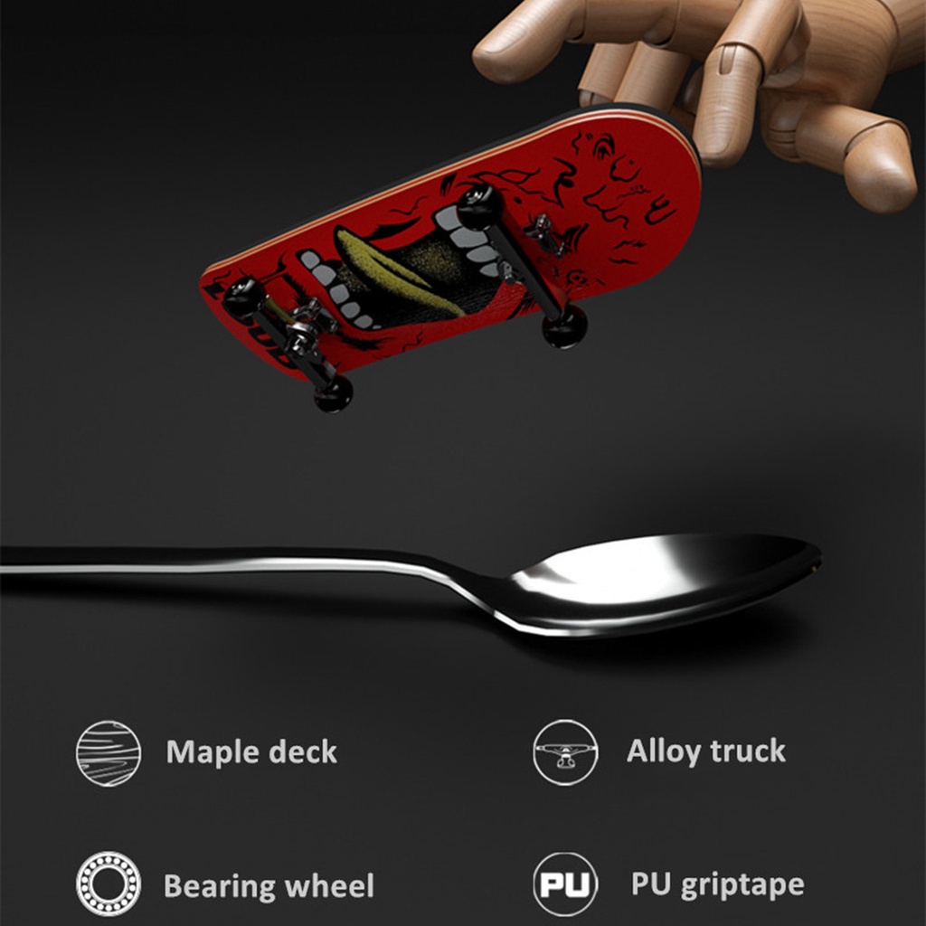 Finger Skateboard Mainan Kayu Profesional Fingerboard Mini Set Lengkap 5layer Board Deck Skateboard Jari Mainan Edukasi