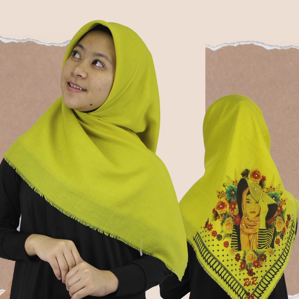 Hijab Segiempat Arabian Pattern Kerudung Segiempat Arabian Motif Premium Jilbab Segiempat Voal