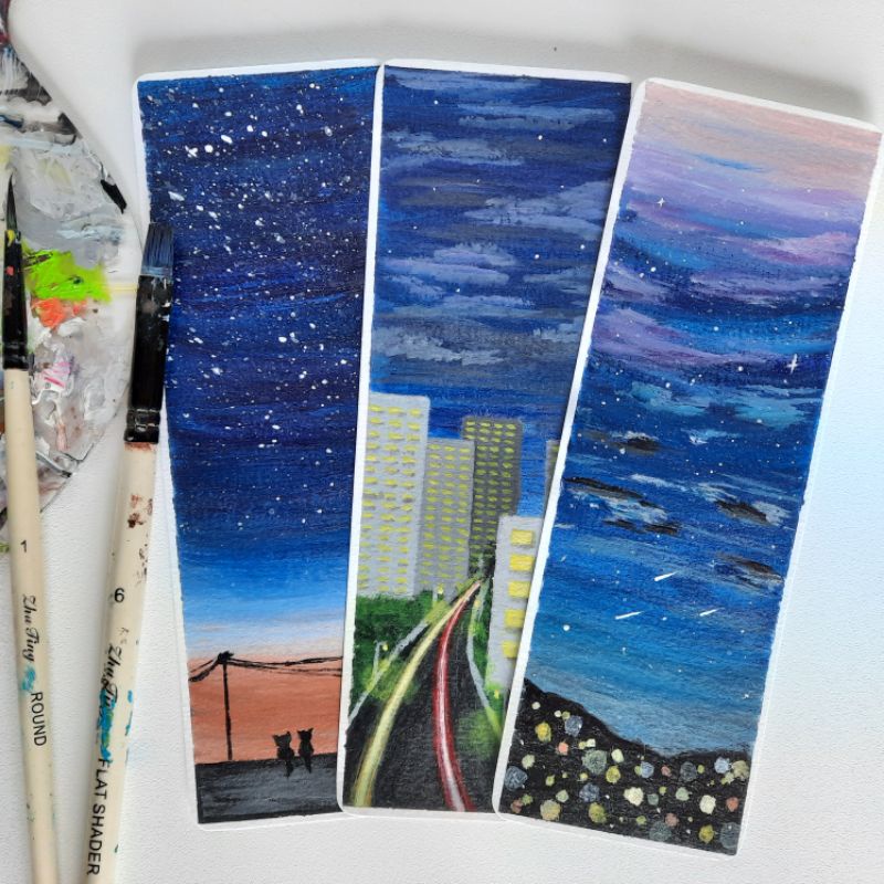 

Terlaris ✨ -HANDMADE BOOKMARK - Night view- 2.2.23