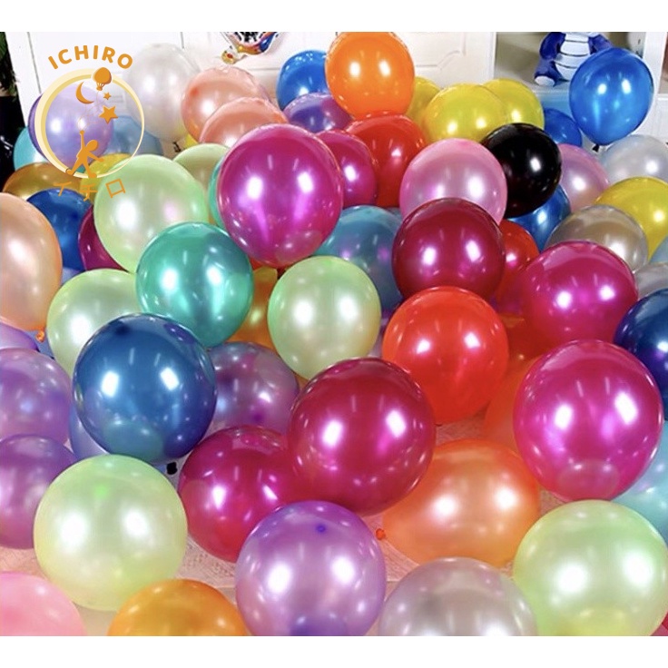 Balon Latex Metalik 12 inch Isi 100pcs / Balon Ulang Tahun / Dekorasi