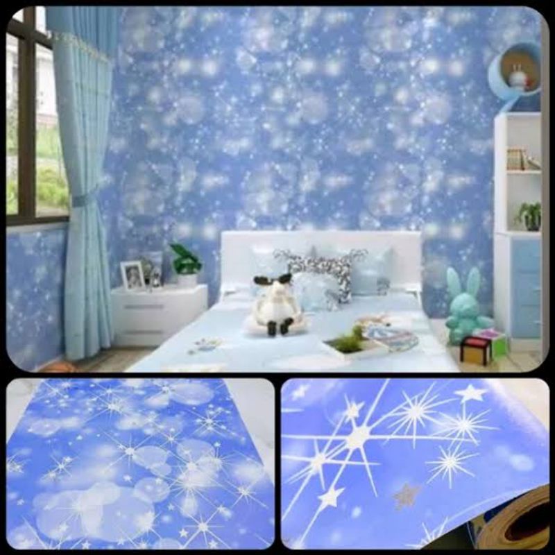 Wallpaper Dinding Gelembung Kristal Dekorasi Plafon Ruang Tamu Mewah Elegan Modern Premium Kekinian