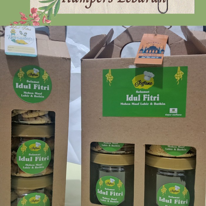 

Hampers Lebaran kemasan mini - 3 toples 300 gr