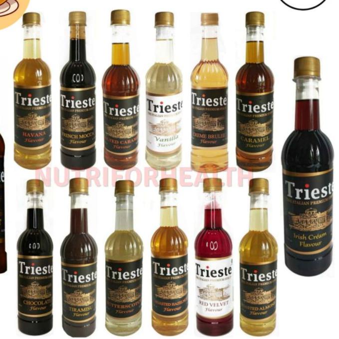 

☋ (650ml) Trieste Syrup HALAL Caramel Creme Brulee Hazelnut Almond Red Velvet Butterscoth Mocca Coklat ♠