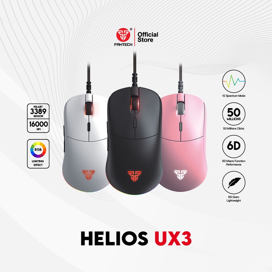 Fantech HELIOS UX3 Mouse Gaming RGB Pixart 3389