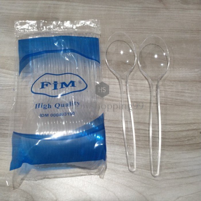ADZ -C409- 1 Pack Sendok Plastik -Sendok Makan Plastik Bening - Sendok Plastik Bening Satuan