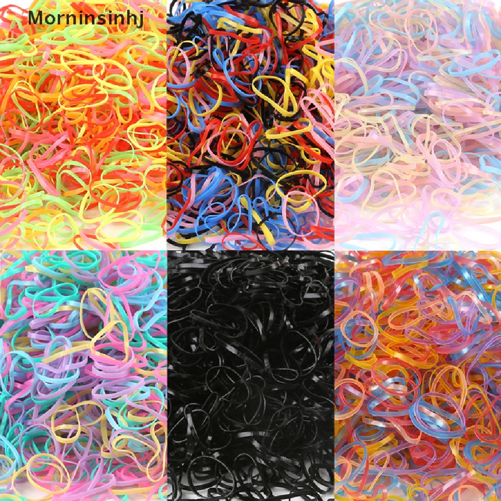 Mornin 1000PCS Karet Gelang Sekali Pakai Elastis Ikat Rambut Rings Band Anak Perempuan Ponytails id