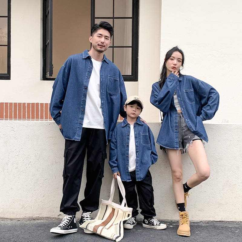 Pakaian Couple Keluarga Kyle Kemeja Denim