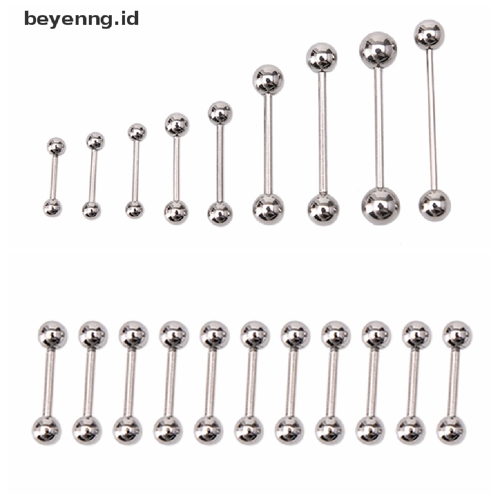 Beyen 10PCS Stainless steel Bola Lidah Pusar Nipple Barbel Rings Bars Body ID