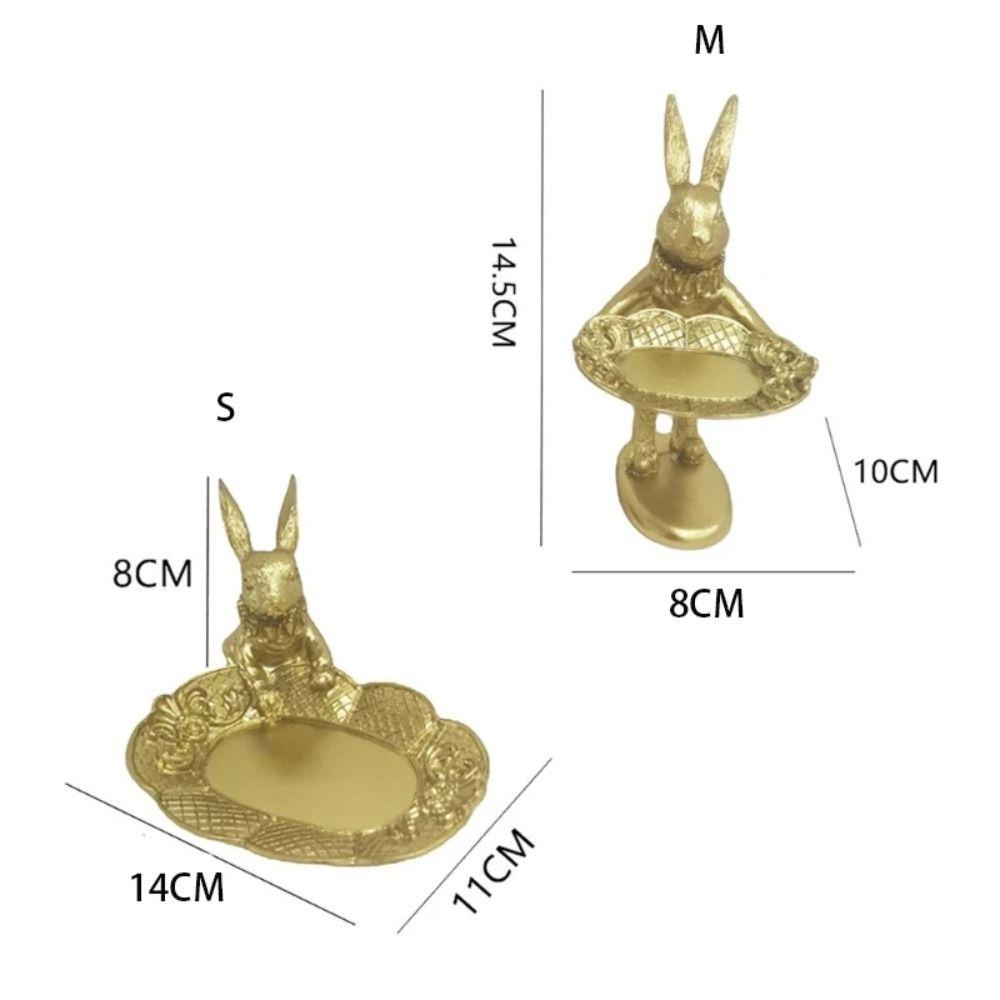 [Elegan] Patung Kelinci Gaya Eropa Annimal Serbaguna Lucu Dekorasi Rumah Kerajinan Tangan Penyimpanan Perhiasan Properti Foto Rak Display Perhiasan