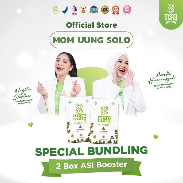 PAKET BUNDLING 2 ASI BOOSTER MOM UUNG 30 &amp; 60 KAPSUL / PELANCAR ASI / BPOM HALAL HERBAL