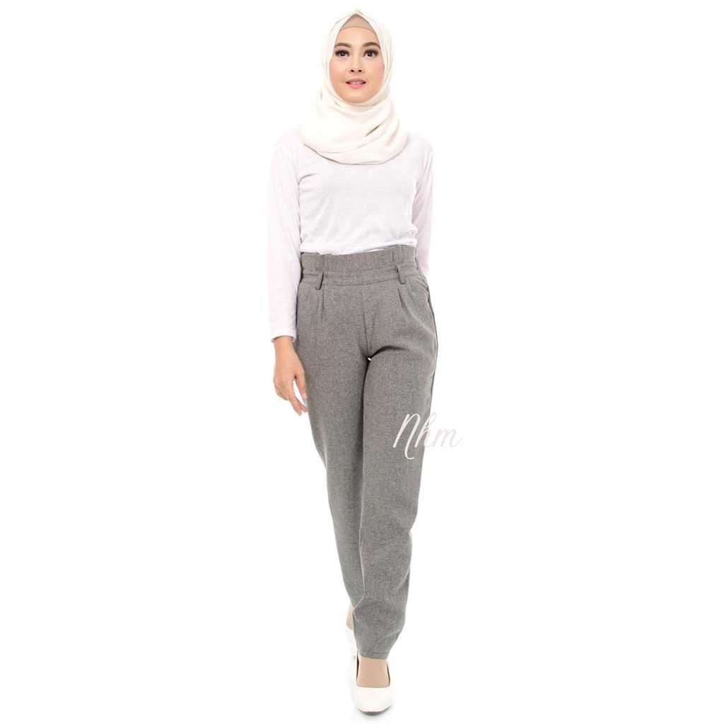NHM Celana Kerja Celana Bahan WIDE PANTS Celana Panjang Wanita Formal Kantor Kuliah Celana Kantor Wanita